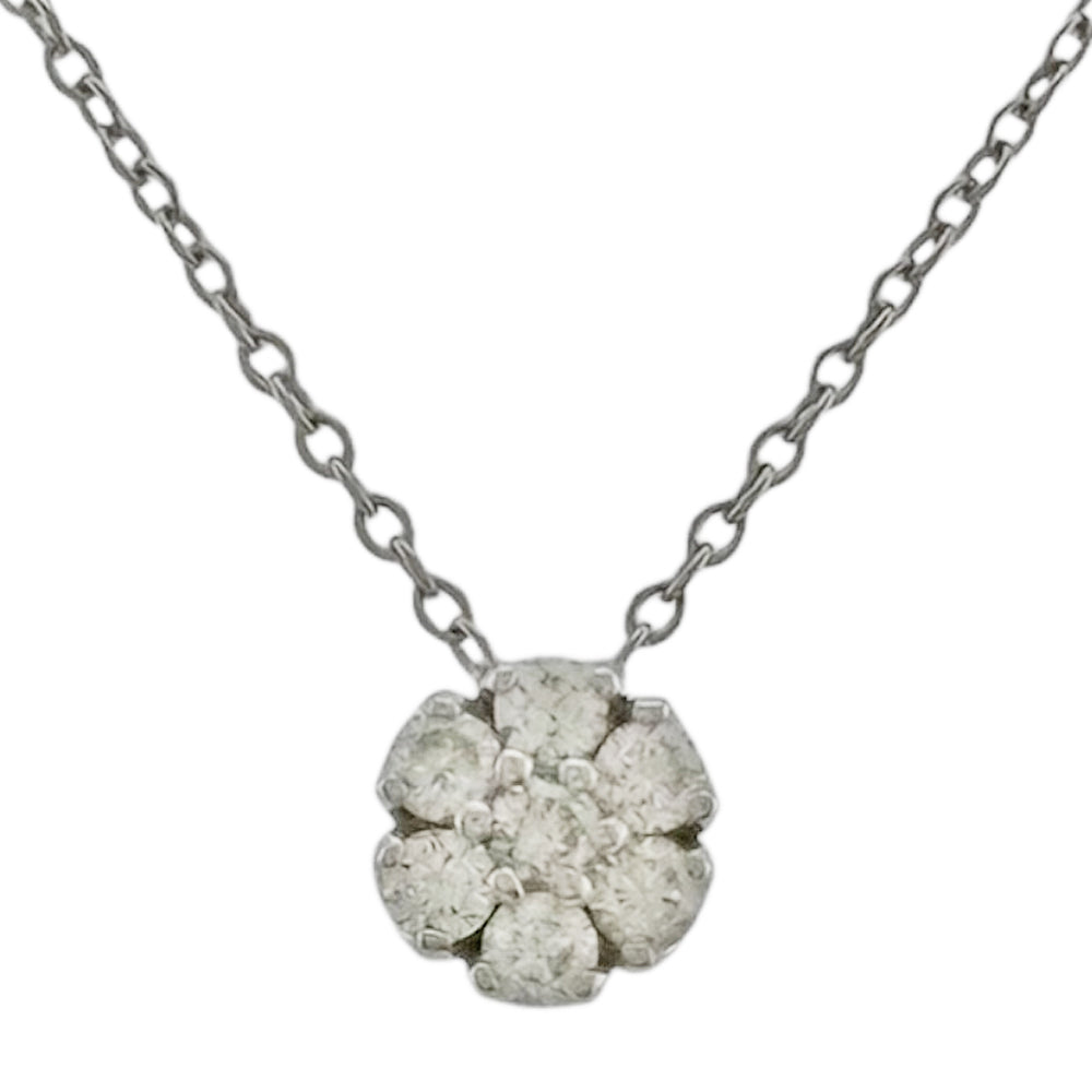 Ponte Vecchio Necklace 18K K18 White Gold Diamond Women's Used
