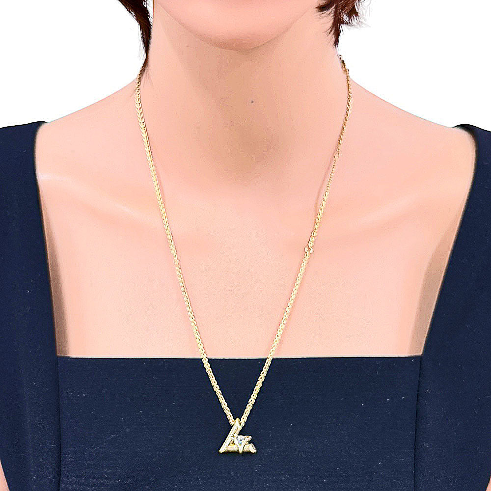 LOUIS VUITTON Pendantif Vault One Necklace 18K K18 Yellow Gold