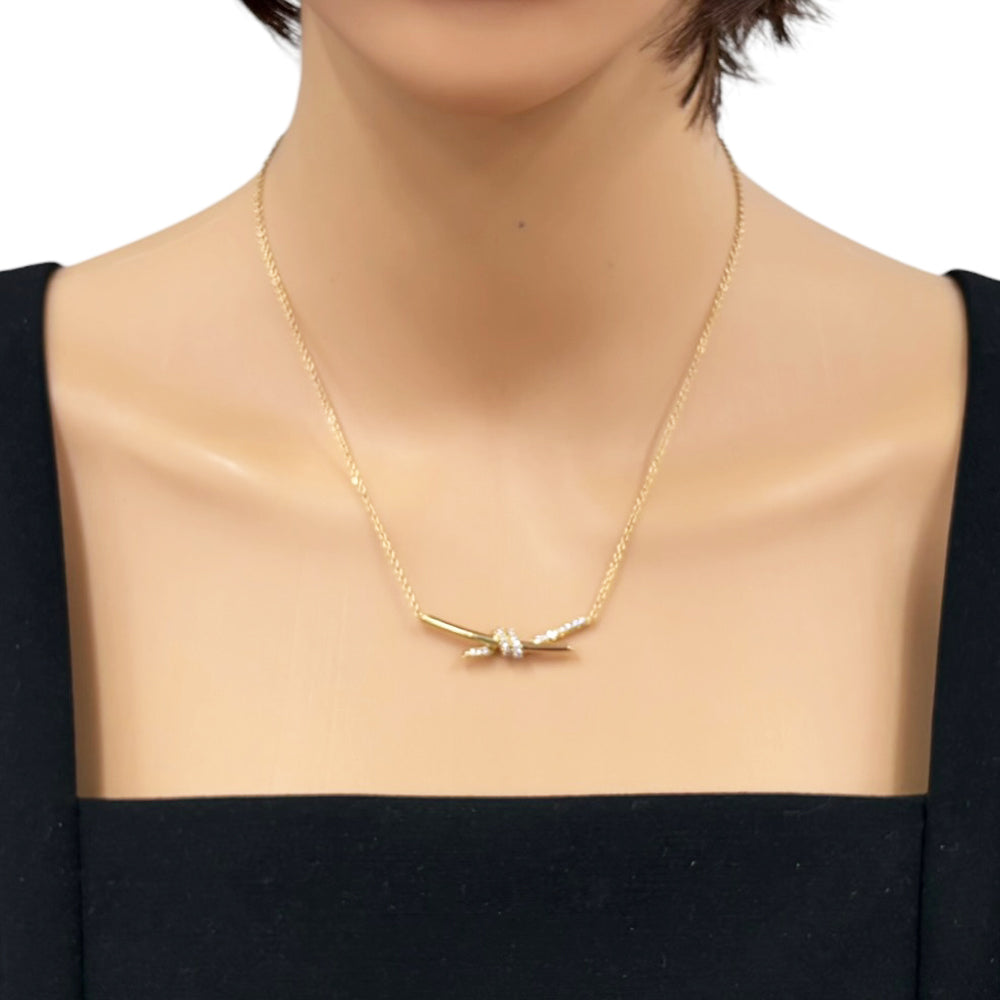 TIFFANY&Co. ティファニー ノット ネックレス 18金 K18イエロー