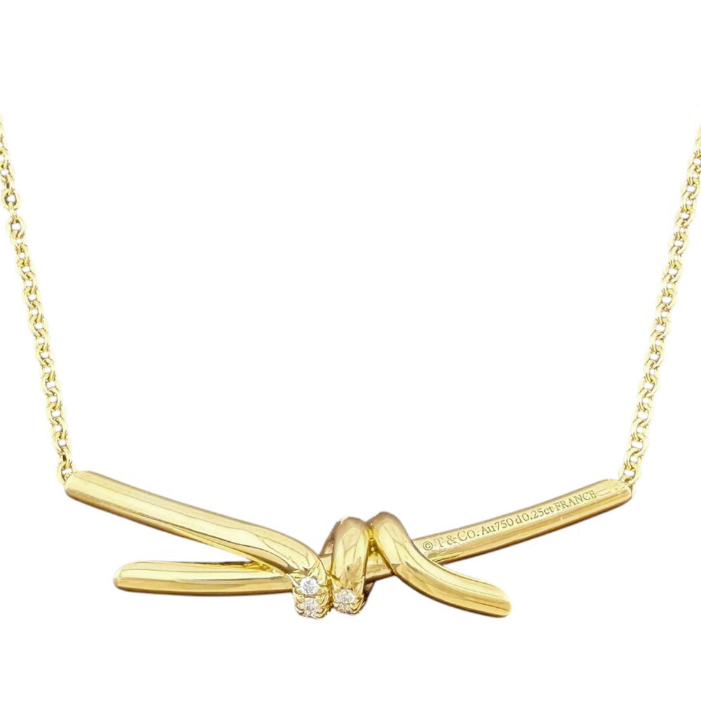 TIFFANY&Co. ティファニー ノット ネックレス 18金 K18イエロー