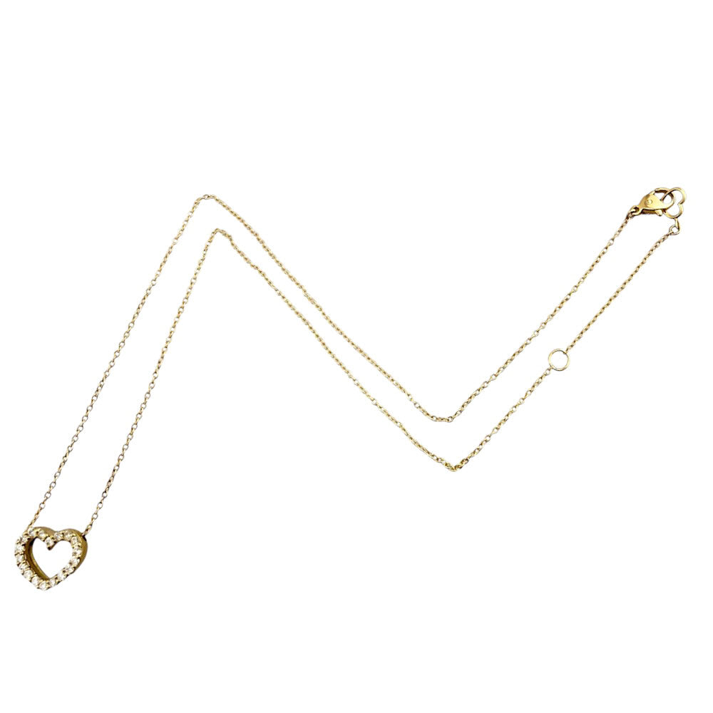Ponte Vecchio Necklace 18K K18 Yellow Gold Diamond Ladies Used