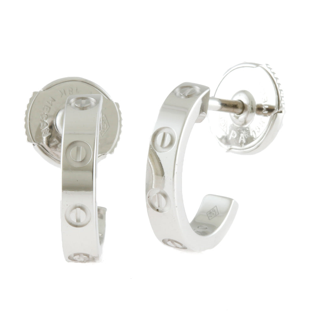 中古】 カルティエ CARTIER K18WG ピアス ミニラブ 18金 K18ホワイト 中古】 カルティエ CARTIER K18WG ピアス ミニラブ 18金 K18ホワイト