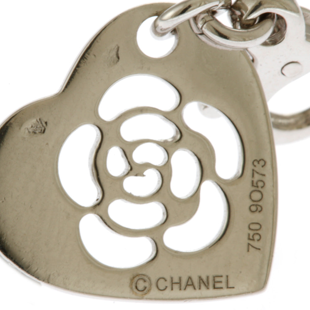 シャネル カメリアハート ペンダントトップ 18金 K18ホワイト