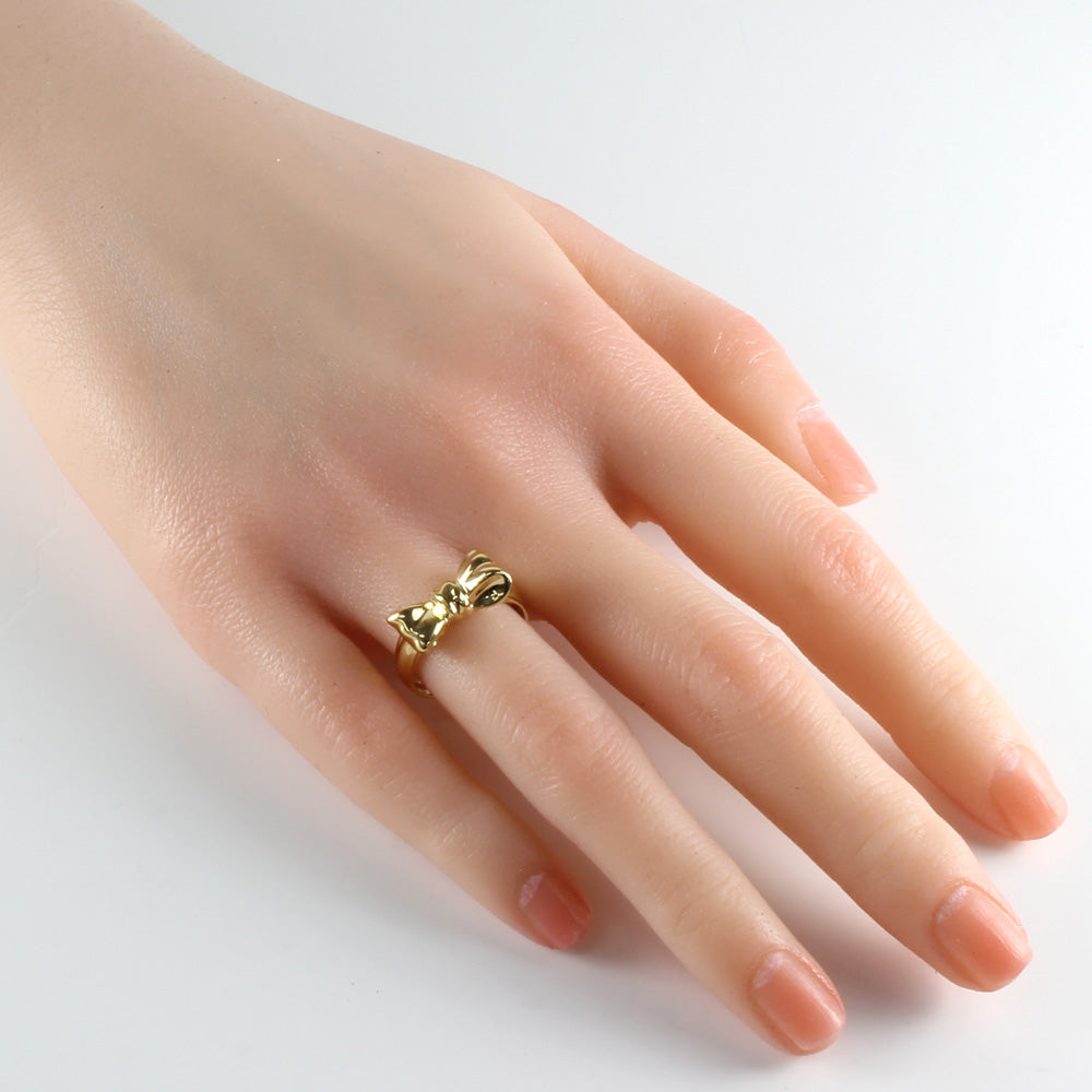 中古】 ティファニー TIFFANY&Co. K18 リング 指輪 リボン 12.5号 18金