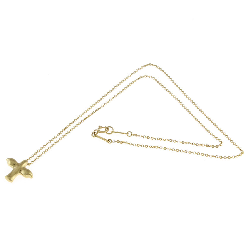 ティファニー　Au750 コンビ　ハート　クロス　ゴールド　K18 ネックレス TIFFANY&Co. ティファニー ネックレス チェーンクロス ハート