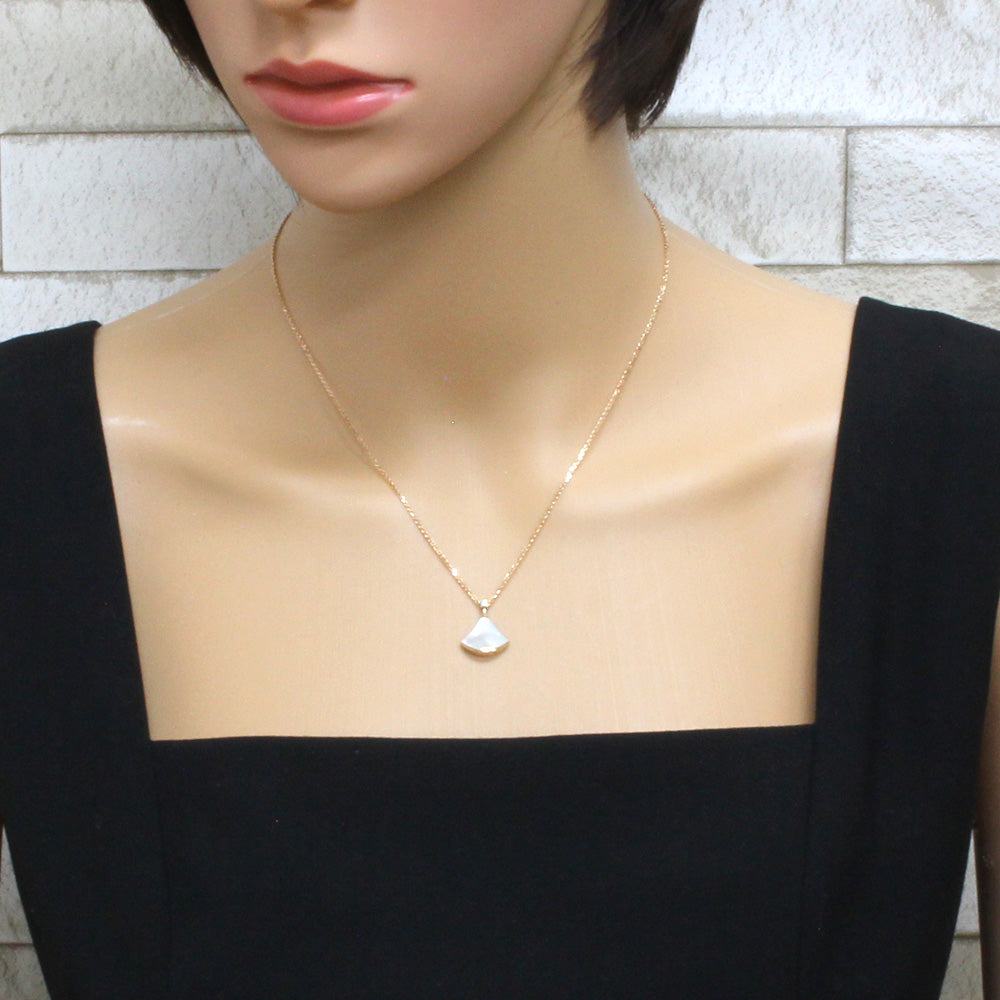中古】 ブルガリ BVLGARI K18PG ネックレス シェル ダイヤモンド