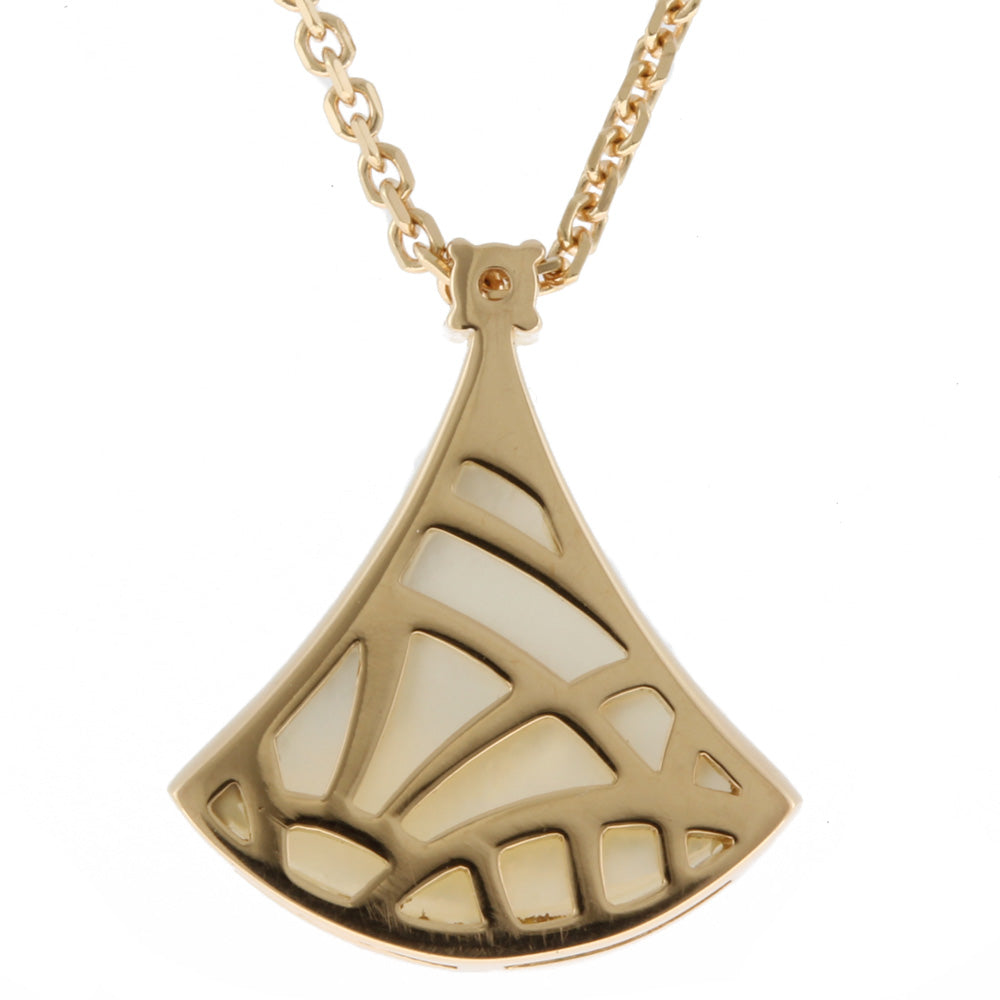 中古】 ブルガリ BVLGARI K18PG ネックレス シェル ダイヤモンド