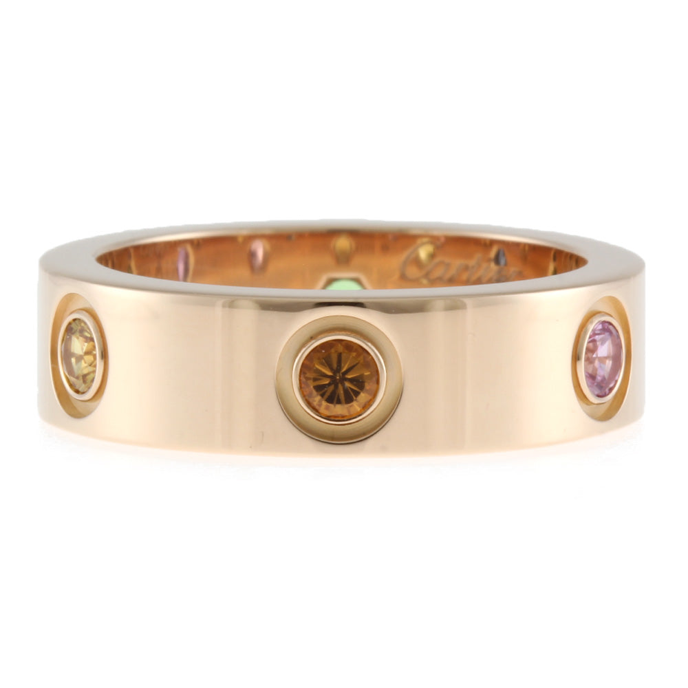 カルティエ サファイア ガーネット ピンクゴールド ラブリング k18