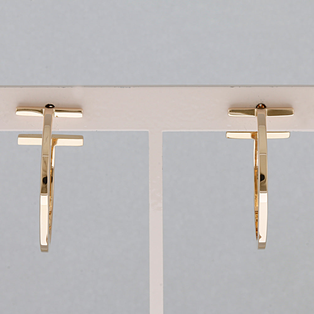 TIFFANY&Co. ティファニー Tワイヤー フープ ピアス 18金 K18