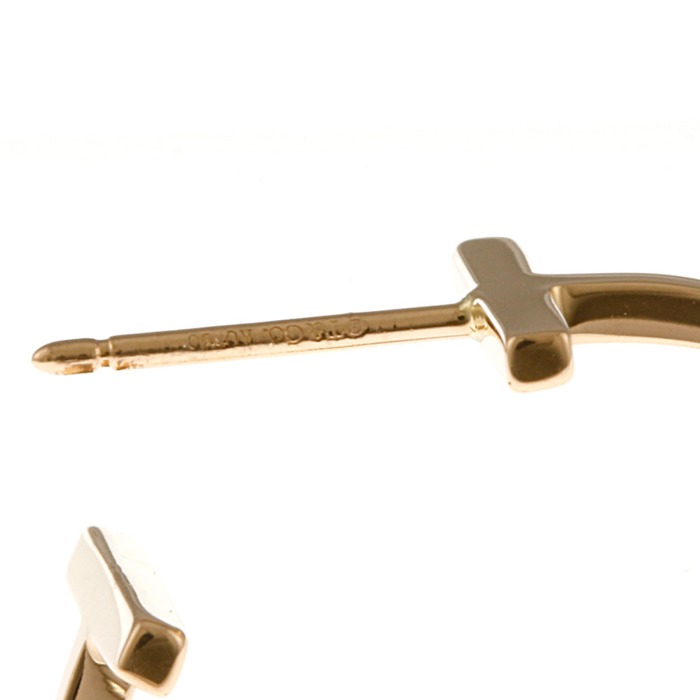 TIFFANY&Co. ティファニー Tワイヤー フープ ピアス 18金 K18ピンク