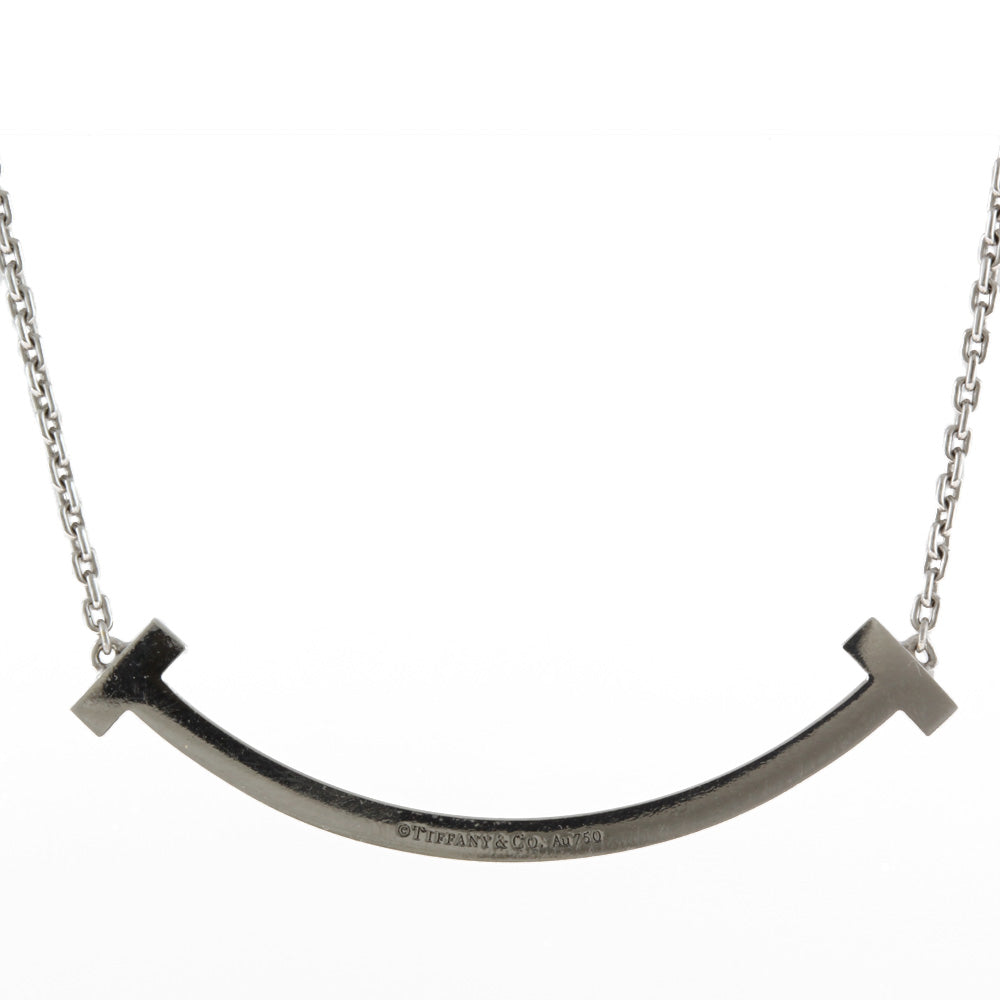 Tiffany T Smile Medium Necklace 18K Diamond Women's Used