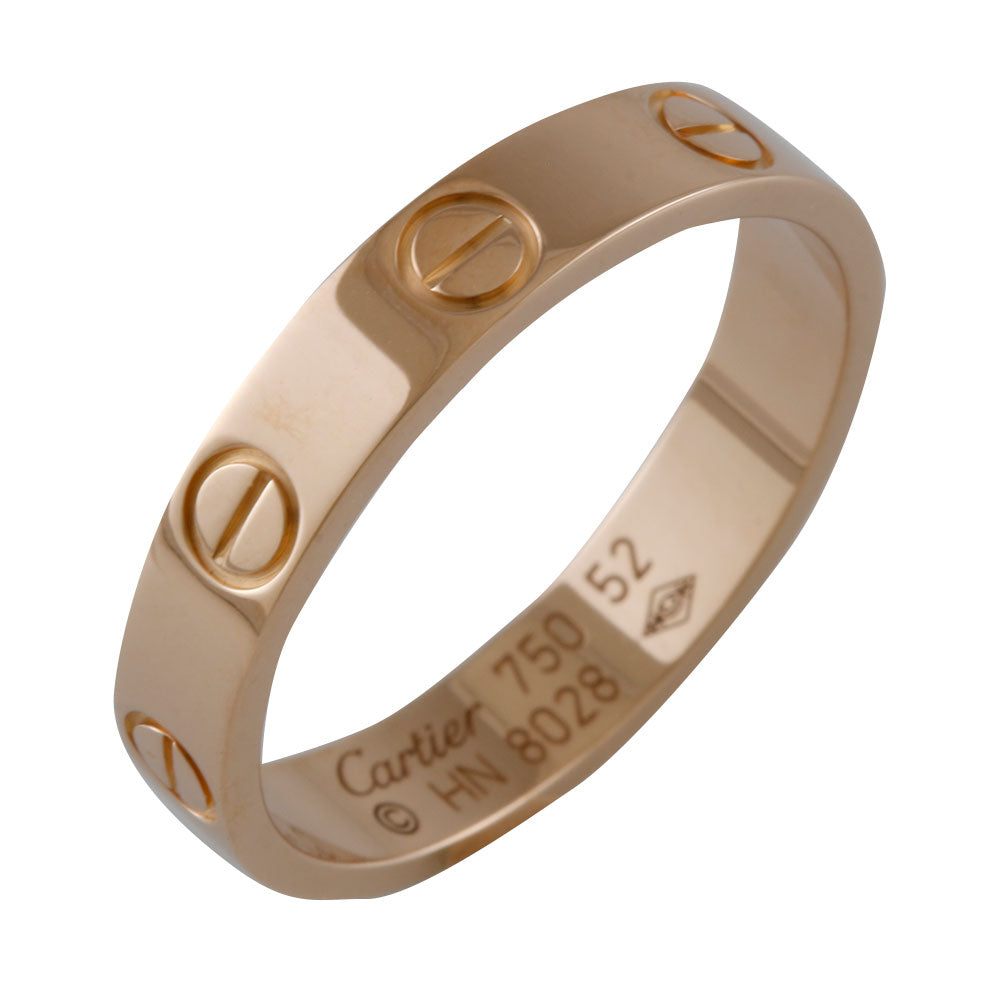 Cartier Mini Love Ring, size 11.5, 18K, K18 pink gold, women's