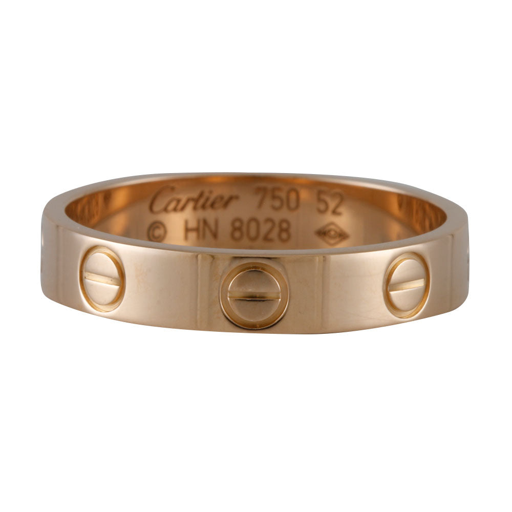 Cartier Mini Love Ring, size 11.5, 18K, K18 pink gold, women's