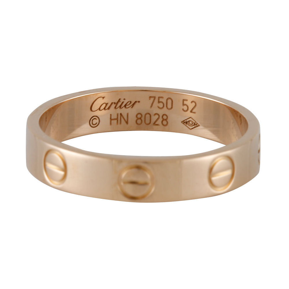 Cartier Mini Love Ring, size 11.5, 18K, K18 pink gold, women's