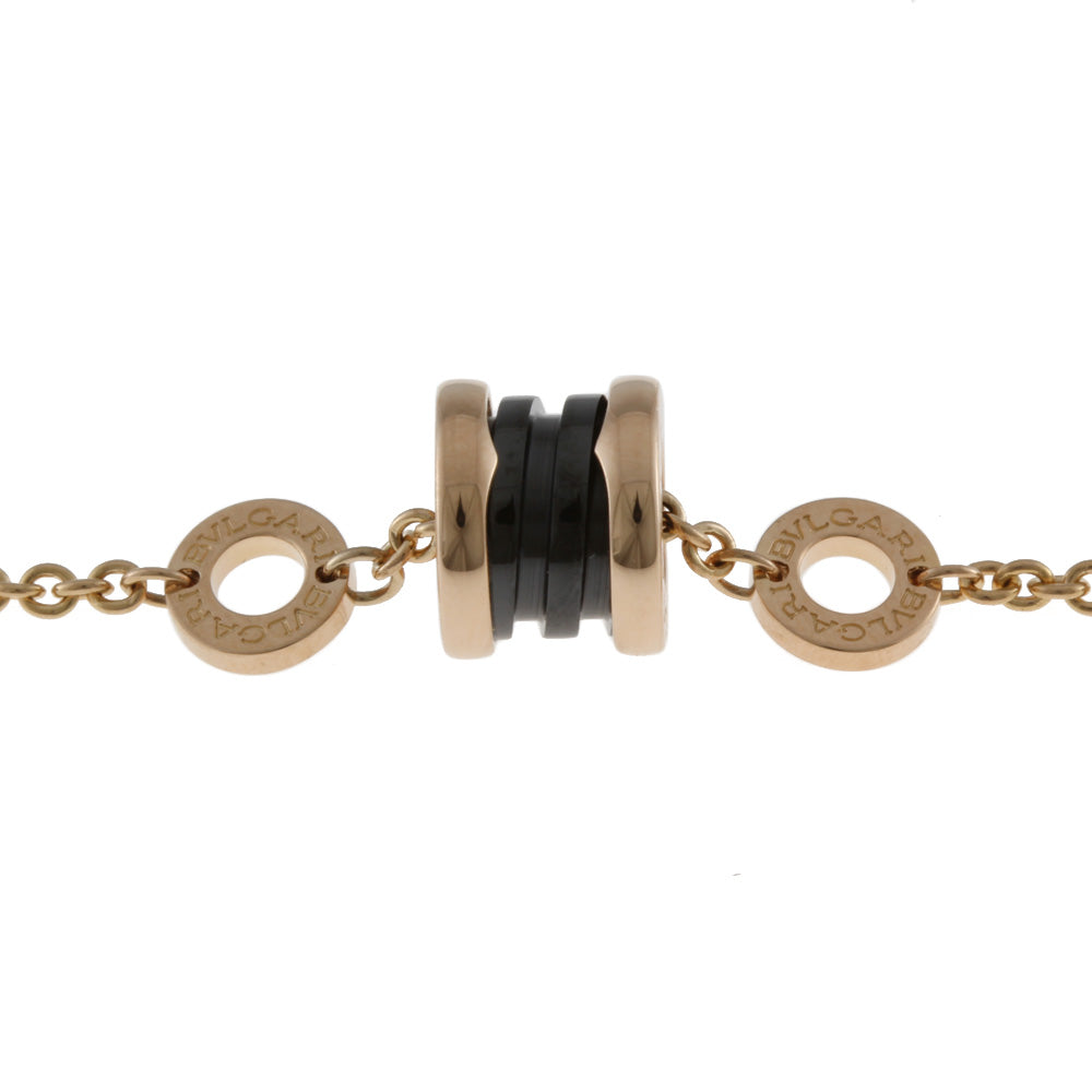 BVLGARI B-zero.1 B-zero1 Black Ceramic Bracelet 18K K18 Pink Gold