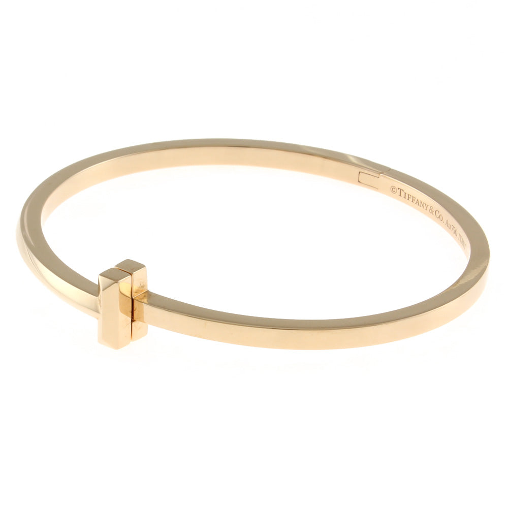 ティファニー TIFFANY&Co. Tワンナロー ヒンジ バングル 18金 K18
