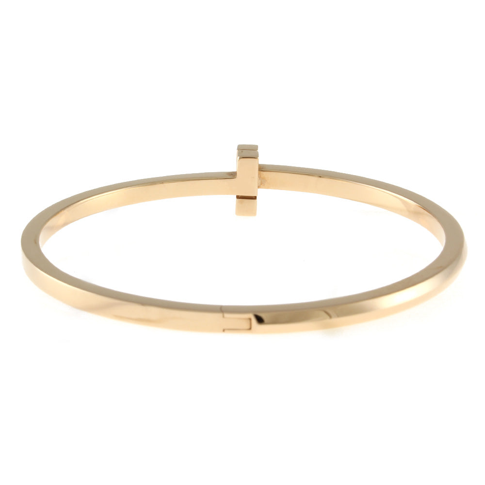ティファニー TIFFANY&Co. Tワンナロー ヒンジ バングル 18金 K18