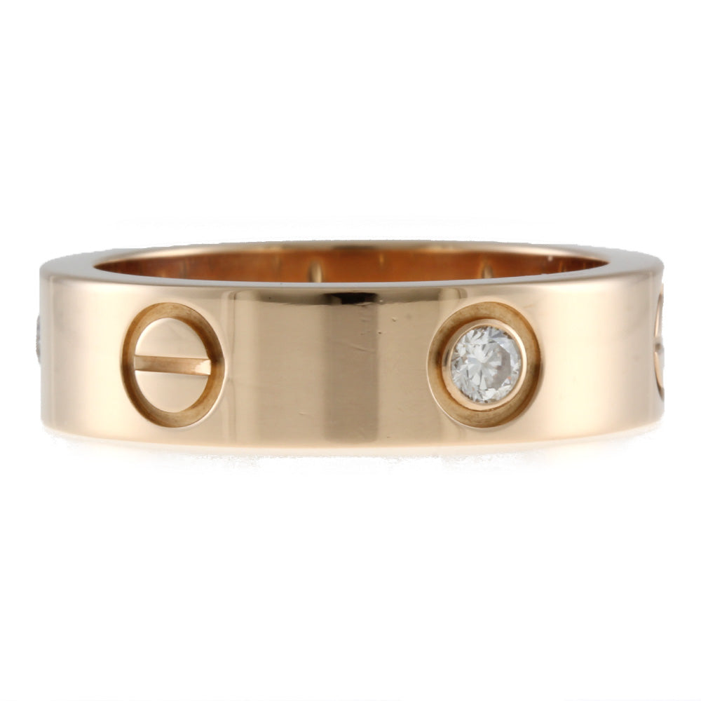 Cartier ゴールドリング 専用ケース付き　カルティエ　ラブリング　55 カルティエ CARTIER ラブリング ハーフダイヤモンド #55 リング