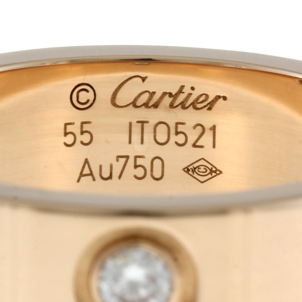 カルティエ CARTIER ラブリング ハーフダイヤモンド #55 リング・指輪 14.5号 18金 K18ピンクゴールド ダイヤモンド レ –  【公式】リサイクルキング オンラインショップ