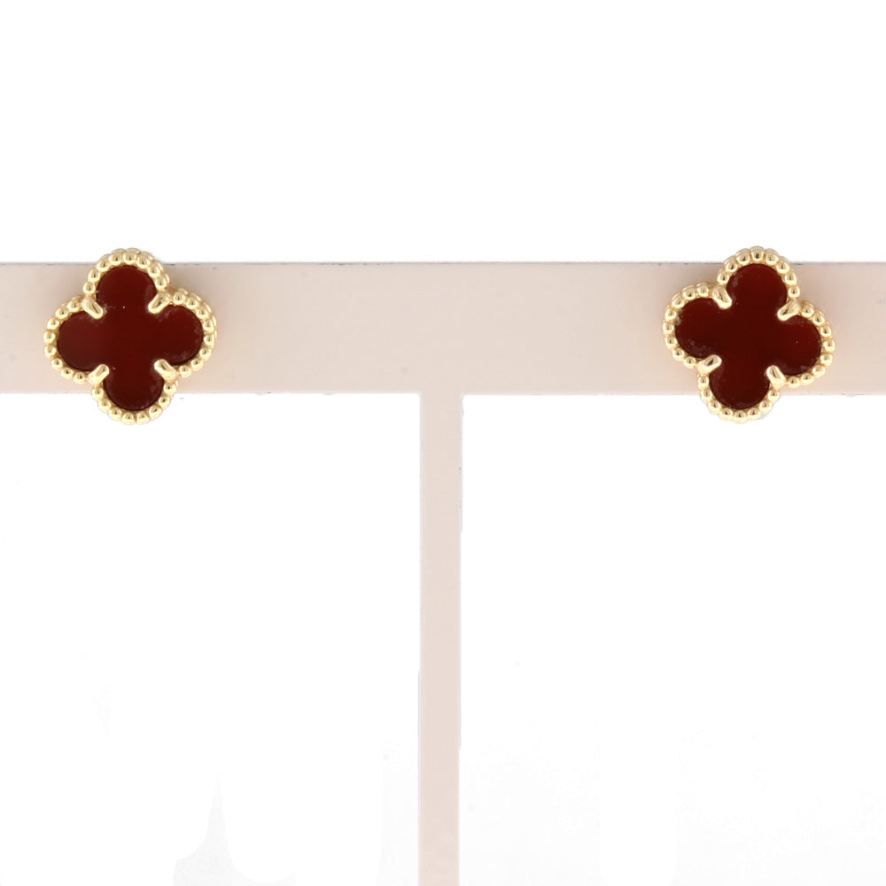 美品 ヴァンクリーフ&アーペル スウィート アルハンブラ ピアス カーネリアン ヴァンクリーフ＆アーペルスウィートアルハンブラ