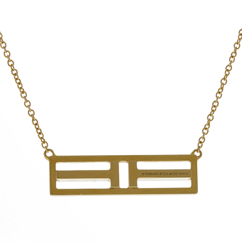 TIFFANY&Co. Tiffany Open Vertical Bar Necklace 18K Yellow Gold