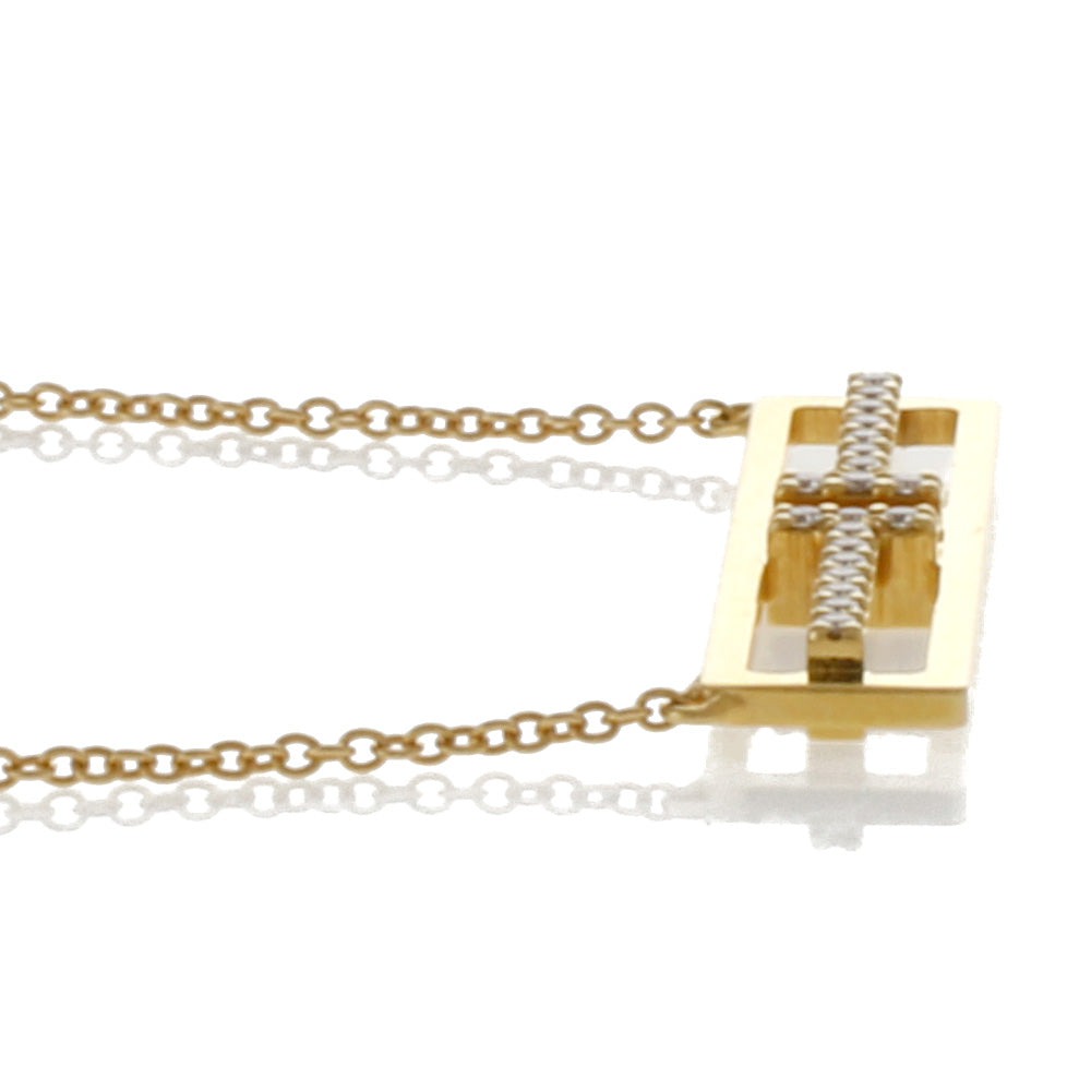 Tiffany & Co. ゴールドバーネックレス Tiffany & Co. Sterling 18k Yellow Gold H Bar Link Collar Necklace