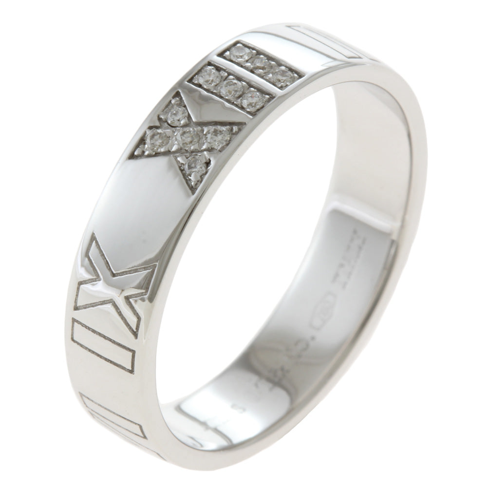 Tiffany & Co. Atlas Ring シルバーリング　16号 Tiffany & Co. Atlas Ring, size 16.5, 18K white gold, diamond