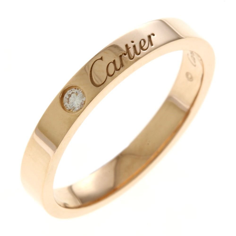 Cartier engraved ring, size 16, 18k, 18K pink gold, diamond