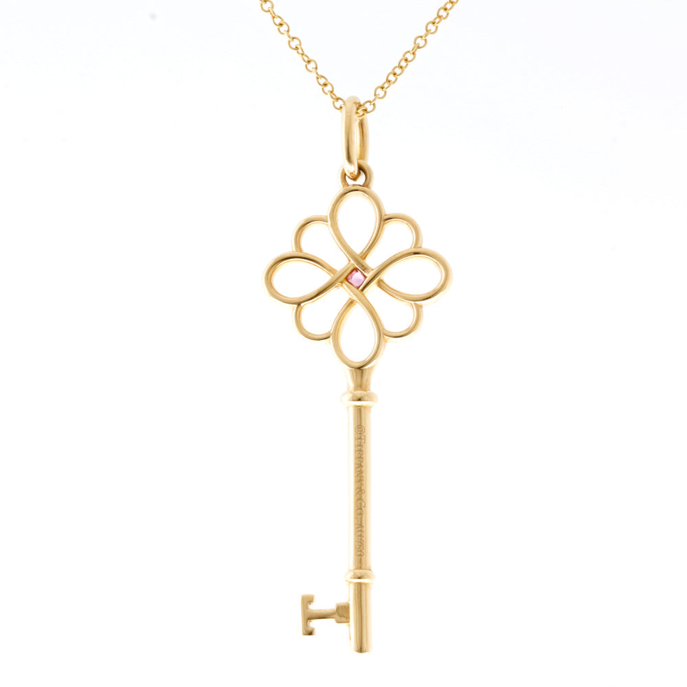 ティファニー ノットキー ネックレス 18金 K18ピンクゴールド ピンク