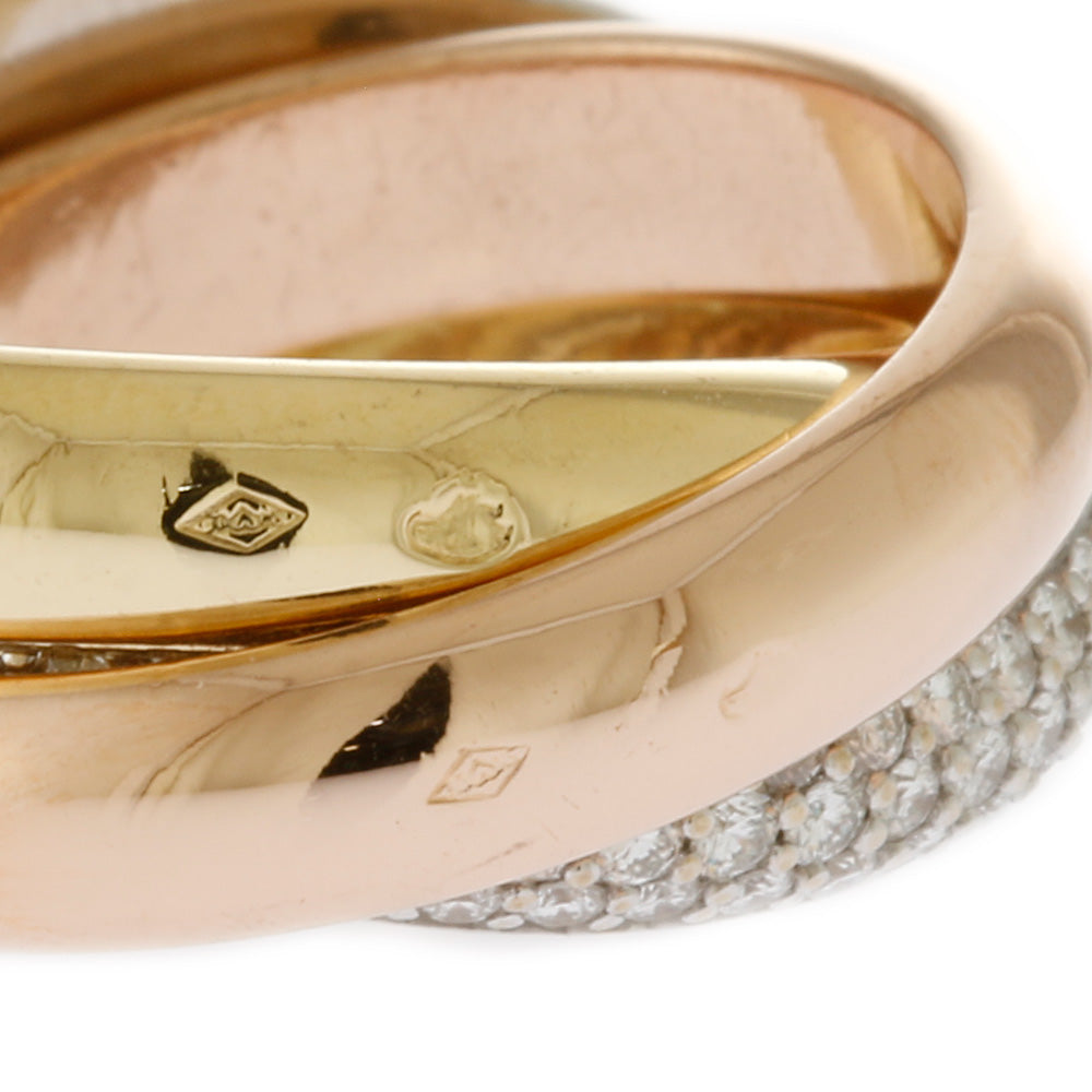 カルティエ トリニティ リング 指輪 8.5号 18金 K18イエローゴールド