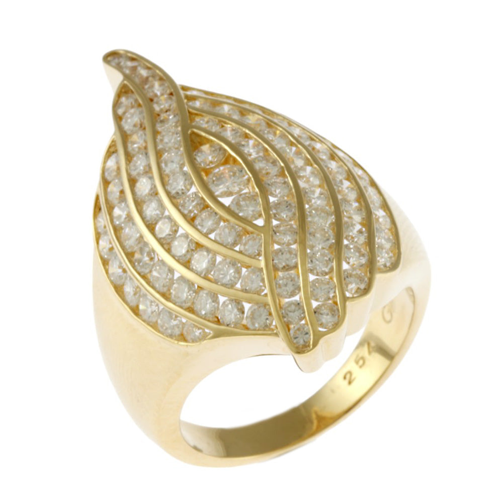 14/美品 ゲインズボロー K18 エメラルド計0.52 ダイヤ リング 指輪