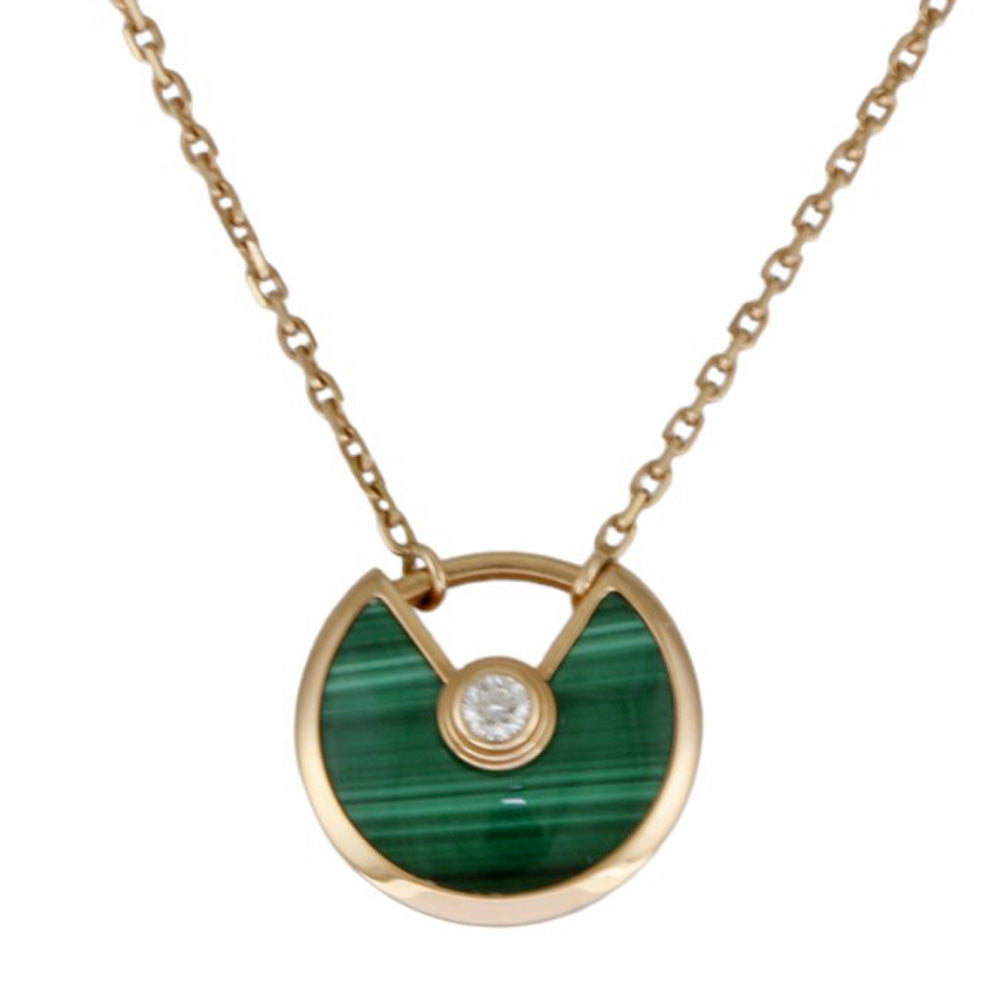 CARTIER カルティエ アミュレット マラカイト ネックレス 18金 K18