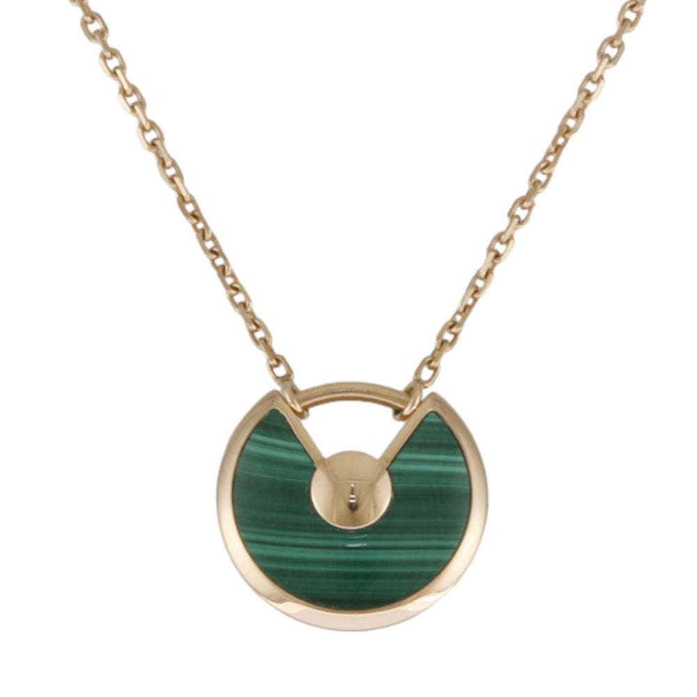 CARTIER Cartier Amulet Malachite Necklace 18K K18 Pink Gold