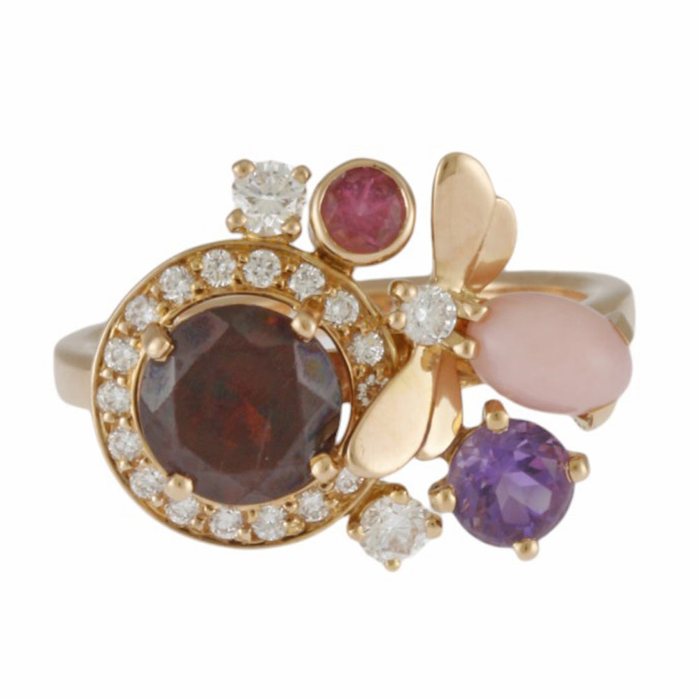 Chaumet Attrape Moi Ring, Size 13.5, 18K, K18 Pink Gold, Garnet