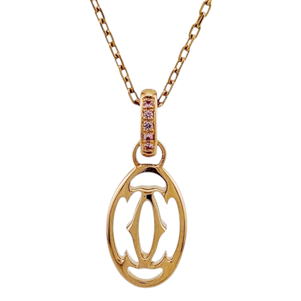 CARTIER カルティエ ドゥーブルC ネックレス 18金 K18ピンクゴールド