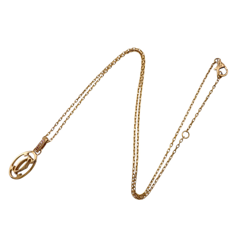 CARTIER カルティエ ドゥーブルC ネックレス 18金 K18ピンクゴールド