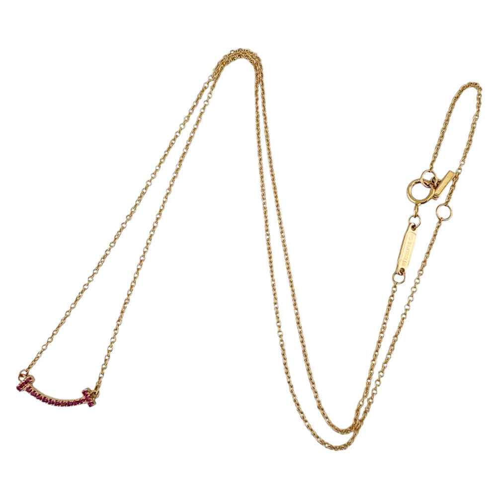 TIFFANY&Co. ティファニー Tスマイル ネックレス 18金 K18ピンク