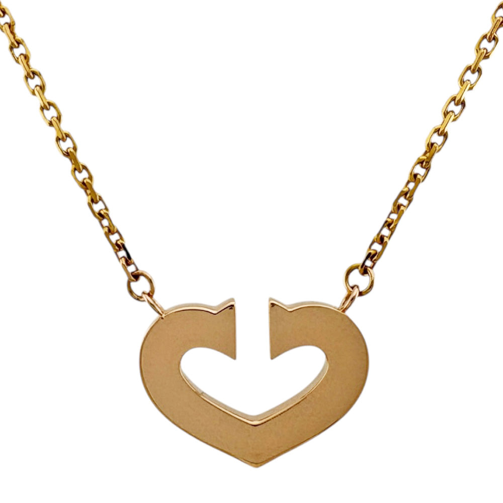 Cartier Cハート ネックレス CARTIER カルティエ Cハート ネックレス 18金 K18ピンクゴールド