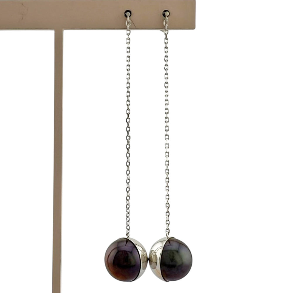 【★新品未使用★ TASAKIピアス】 TASAKI タサキ アルルカン ピアス 18金 K18ホワイトゴールド ブラック