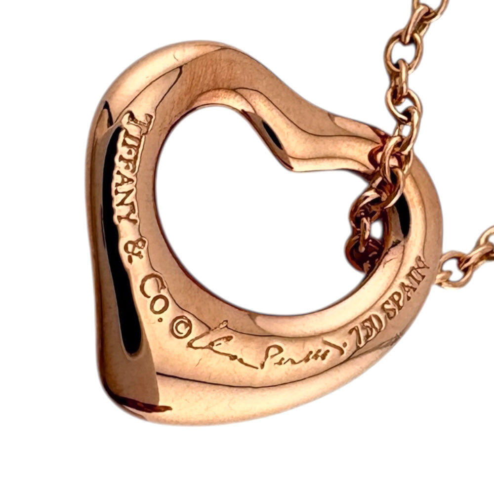 18金15mm Tiffany & Co. オープンハートネックレス TIFFANY&Co. ティファニー オープンハート ネックレス 18金 K18ピンク