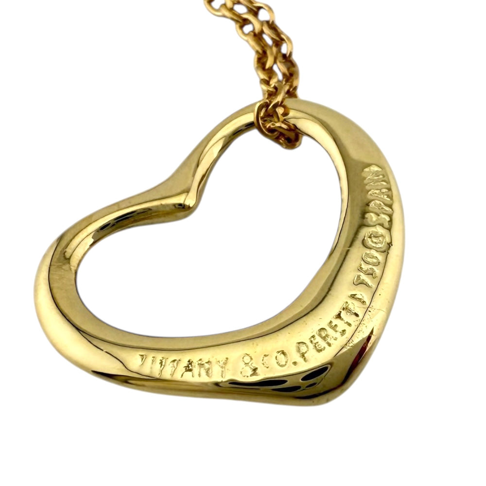 ティファニー　オープンハート　ネックレス　イエローゴールド　K18 750 TIFFANY&Co. ティファニー オープンハート ネックレス 18金 K18