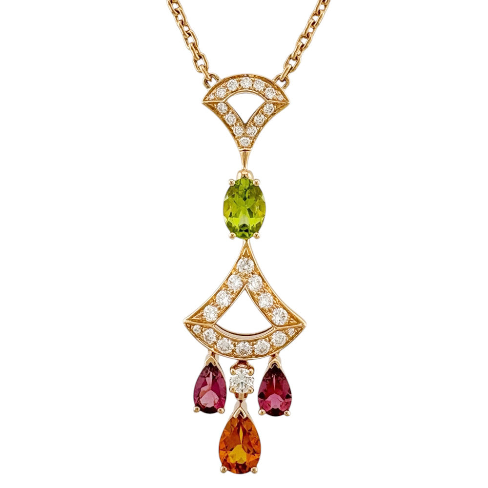 BVLGARI Bvlgari Diva Dream Necklace 18K K18 Pink Gold Peridot
