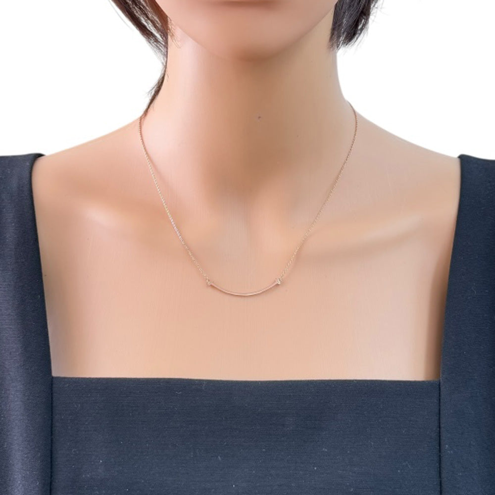 TIFFANY&Co. ティファニー Tスマイル ネックレス 18金 K18ピンク