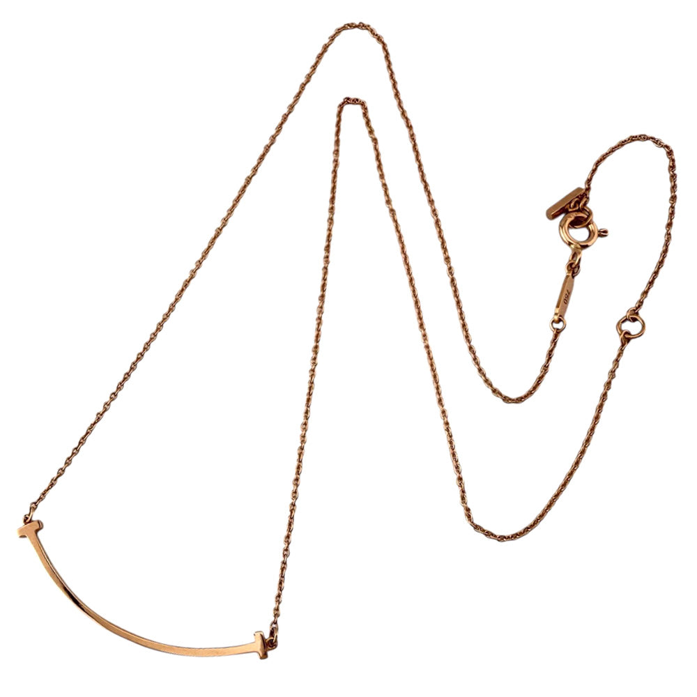 TIFFANY&Co. ティファニー Tスマイル ネックレス 18金 K18ピンク