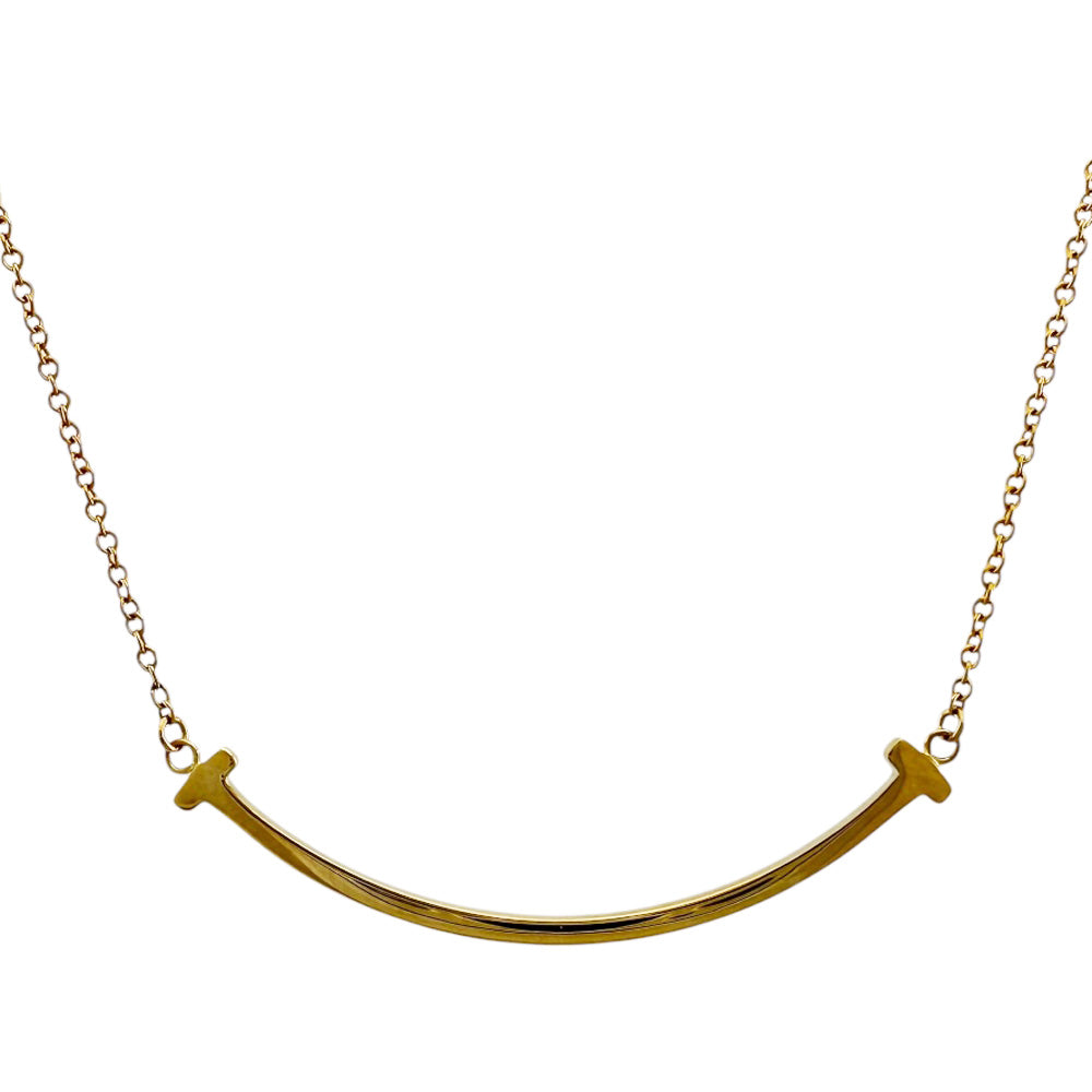 TIFFANY&Co. ティファニー Tスマイル ネックレス 18金 K18イエロー