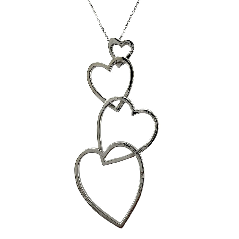 ポンテヴェキオ ブラックダイヤ ハート ネックレス ホワイトゴールド 18金 Ponte Vecchio ポンテヴェキオ ネックレス 18金 K18ホワイトゴールド