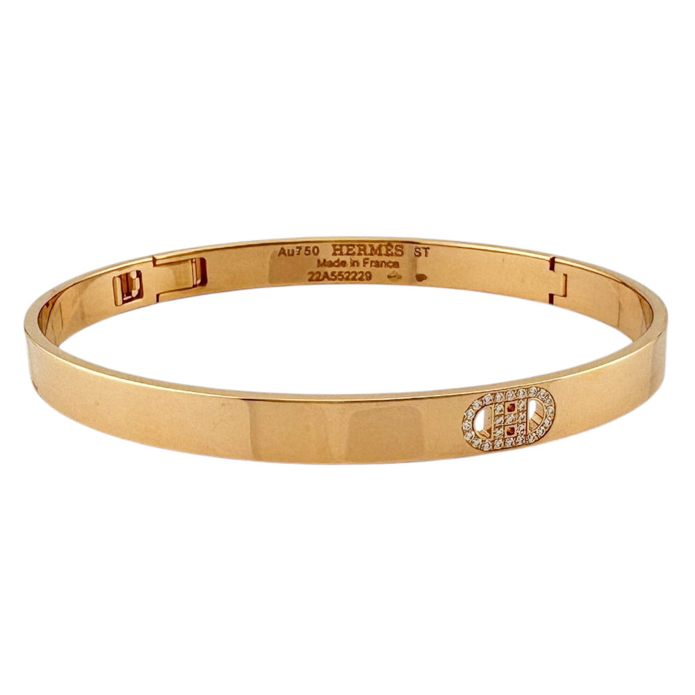 HERMES エルメス H・ダンクル バングル 18金 K18ピンクゴールド