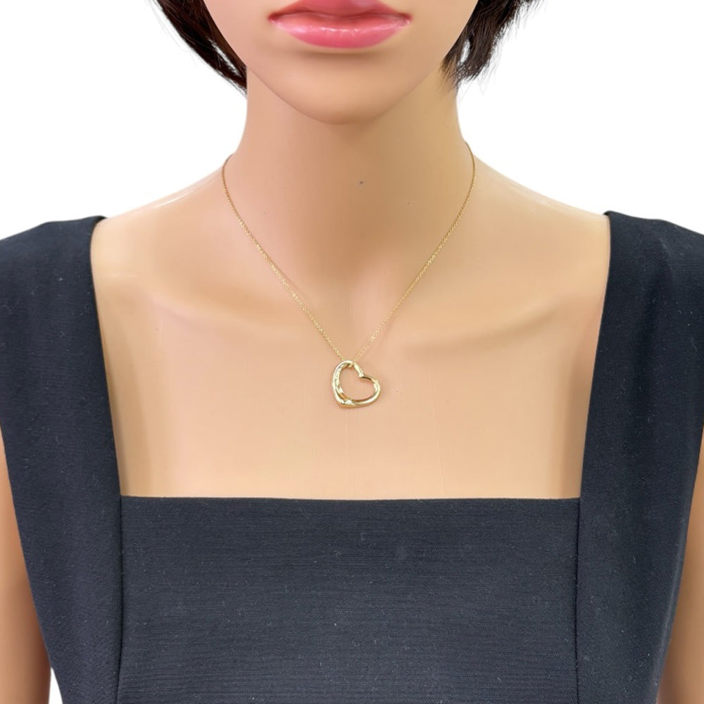 TIFFANY&Co. Tiffany Open Heart Necklace 18K K18 Yellow Gold