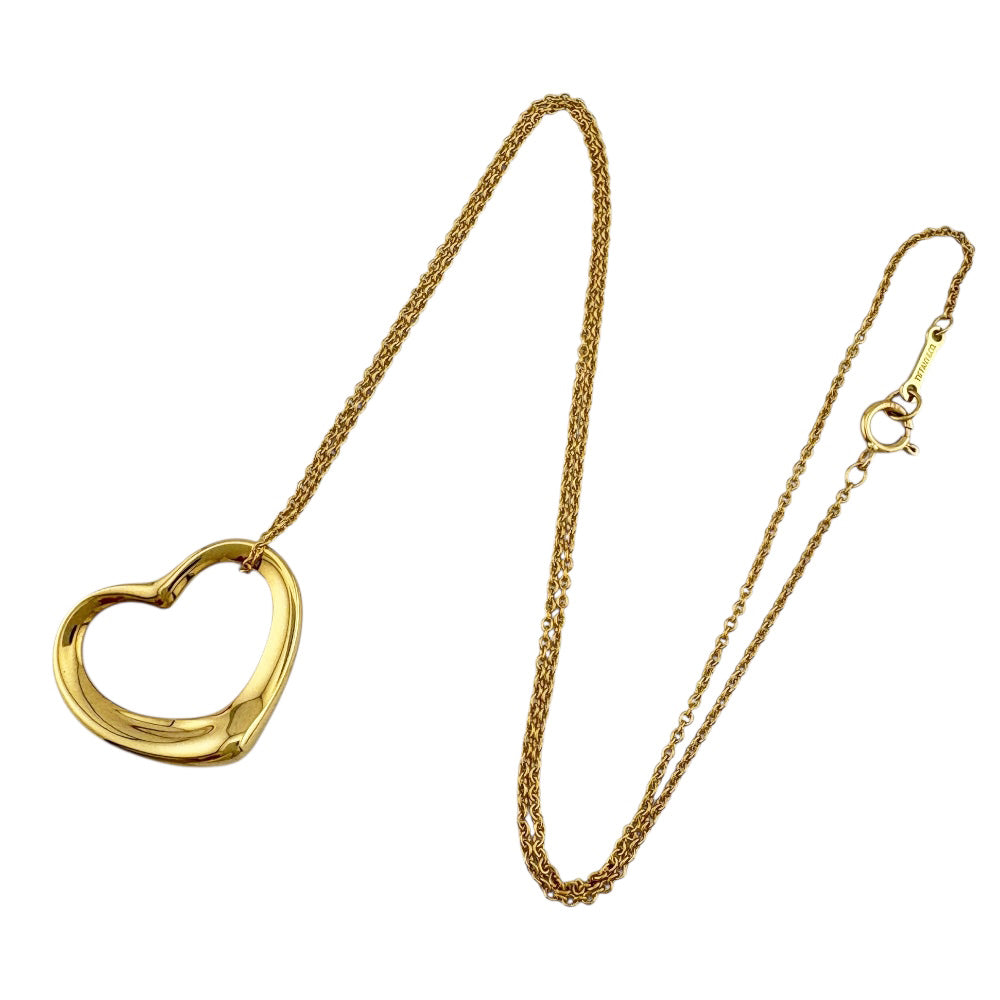 TIFFANY&Co. Tiffany Open Heart Necklace 18K K18 Yellow Gold