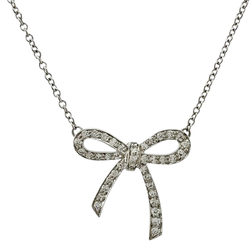 TIFFANY&Co. ティファニー ボウ ネックレス Pt950プラチナ